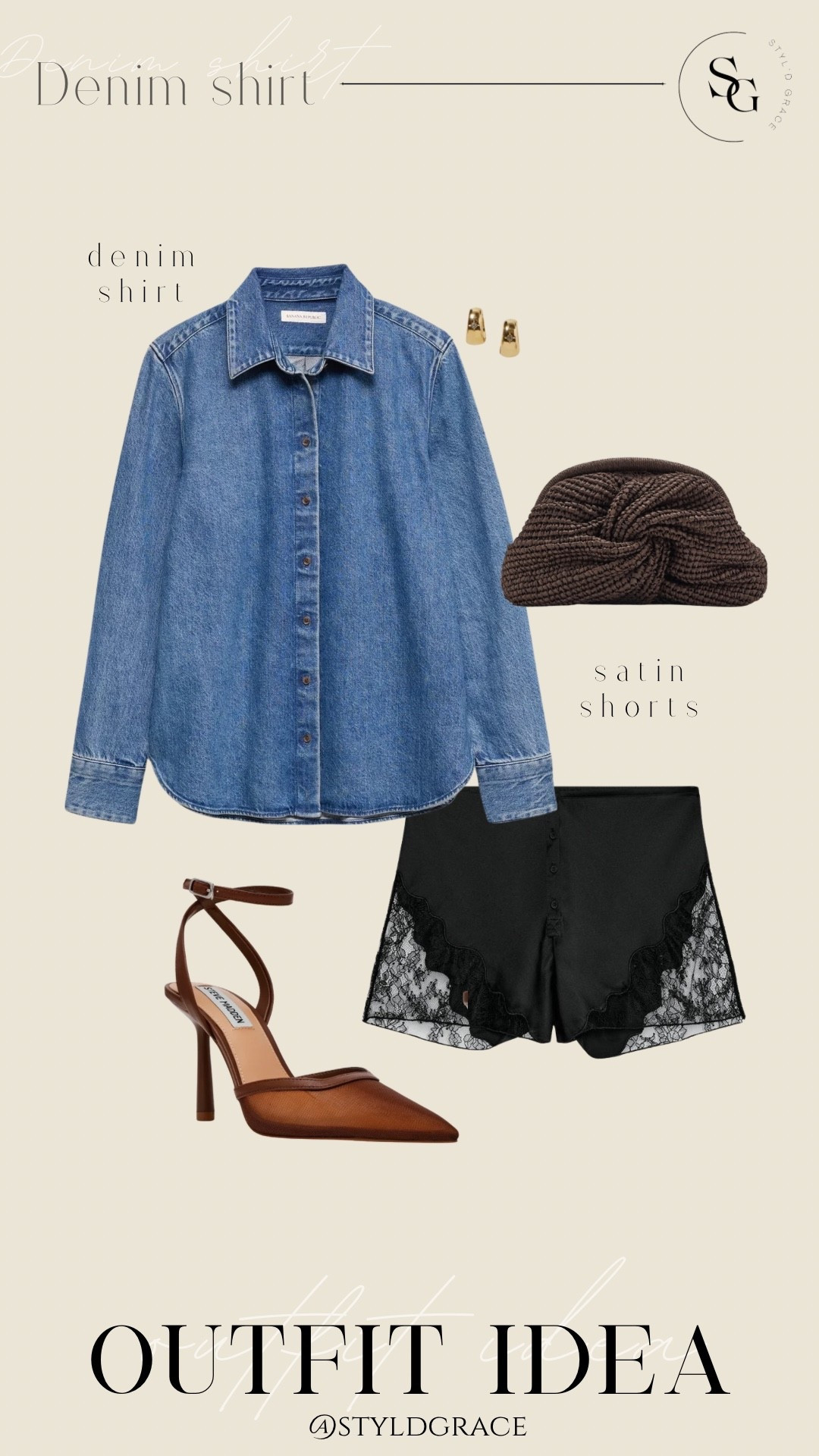 Denim shirt outfit idea 🤎

#LTKootd
