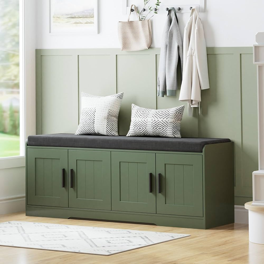 Homleke 2-Tier Storage Bench, Shoe Bench with Thickened Padded Seat Cushion, Entryway Bench with ... | Amazon (CA)