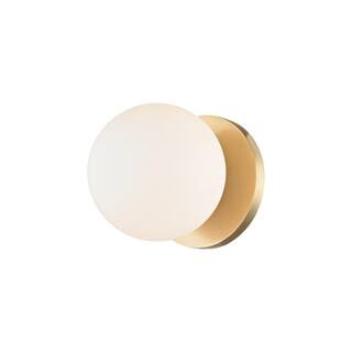 MITZI HUDSON VALLEY LIGHTING Orwood 1-Light 4.75 in. Aged Brass LED Light Bath and Vanity-W1809-A... | The Home Depot
