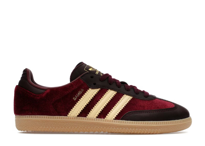 Adidas Samba OG Velvet (Women's) Sneakers in Shadow Red/Maroon/Gum | StockX