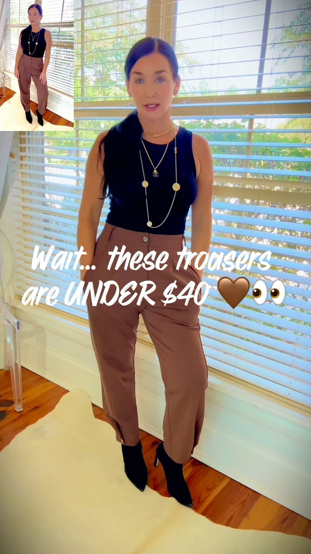 Designer look without the designer price. These Amazon pleated trousers are $38.99, come in 4 colors, and fit like a dream. I’m in a size S and they run TTS. Omgee! They’re available in sizes small-xlarge! All linked on my LTK so you don’t miss them 🛍️ #AmazonStyle #LTKfinds #FallOOTD 

#LTKFindsUnder100 #LTKStyleTip #LTKFindsUnder50