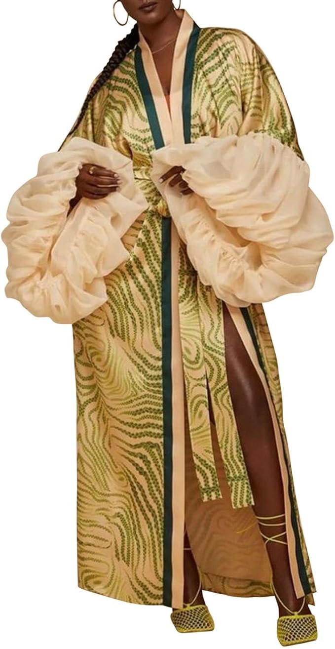 Lightweight Satin Long Kimono Cardigan for Women Swimwear Cover Ups Silk Robe | Amazon (US)