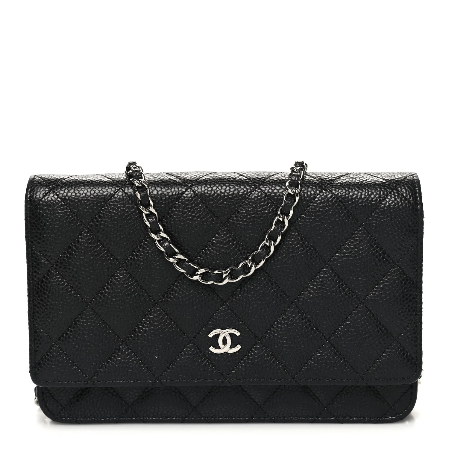 Chanel Caviar Quilted Wallet on Chain WOC Black | FASHIONPHILE (US)