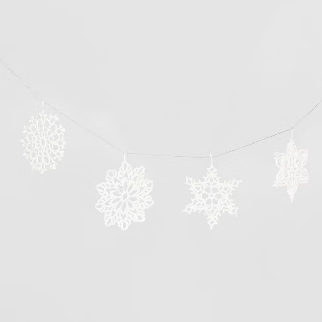 72" Fabric Snowflake Garland White - Wondershop™ | Target