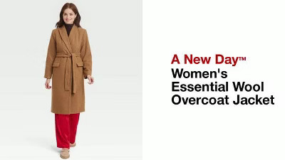 Women's Essential Wool Overcoat Jacket - A New Day™ | Target