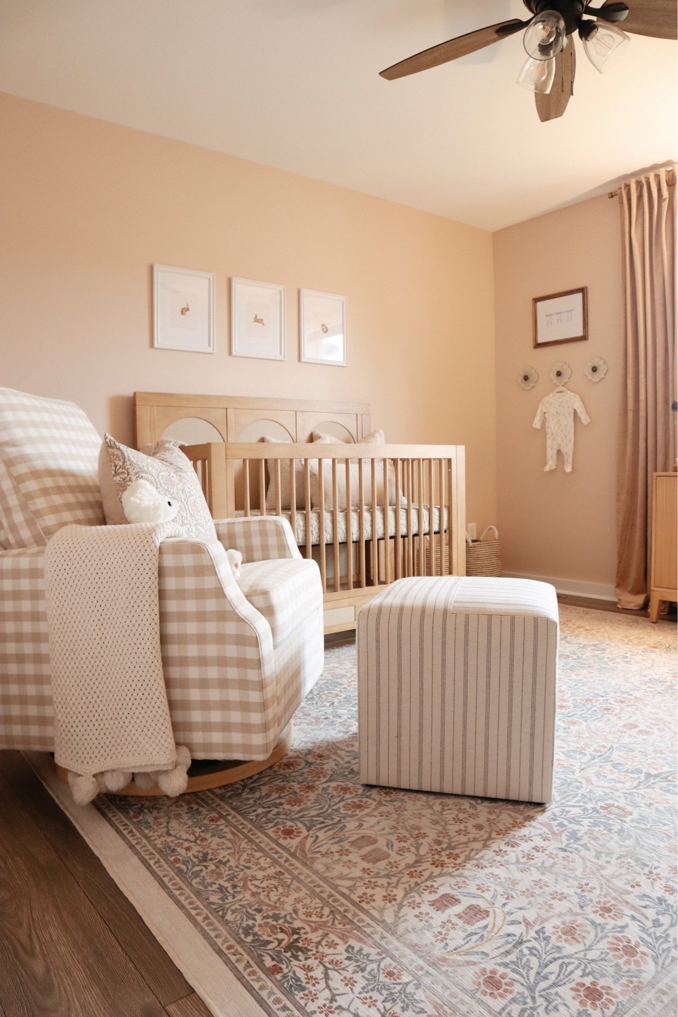 Girl nursery, nursery design, traditional nursery, nursery decor, Sherwin Williams malted milk, ruggable

#LTKhome #LTKbaby