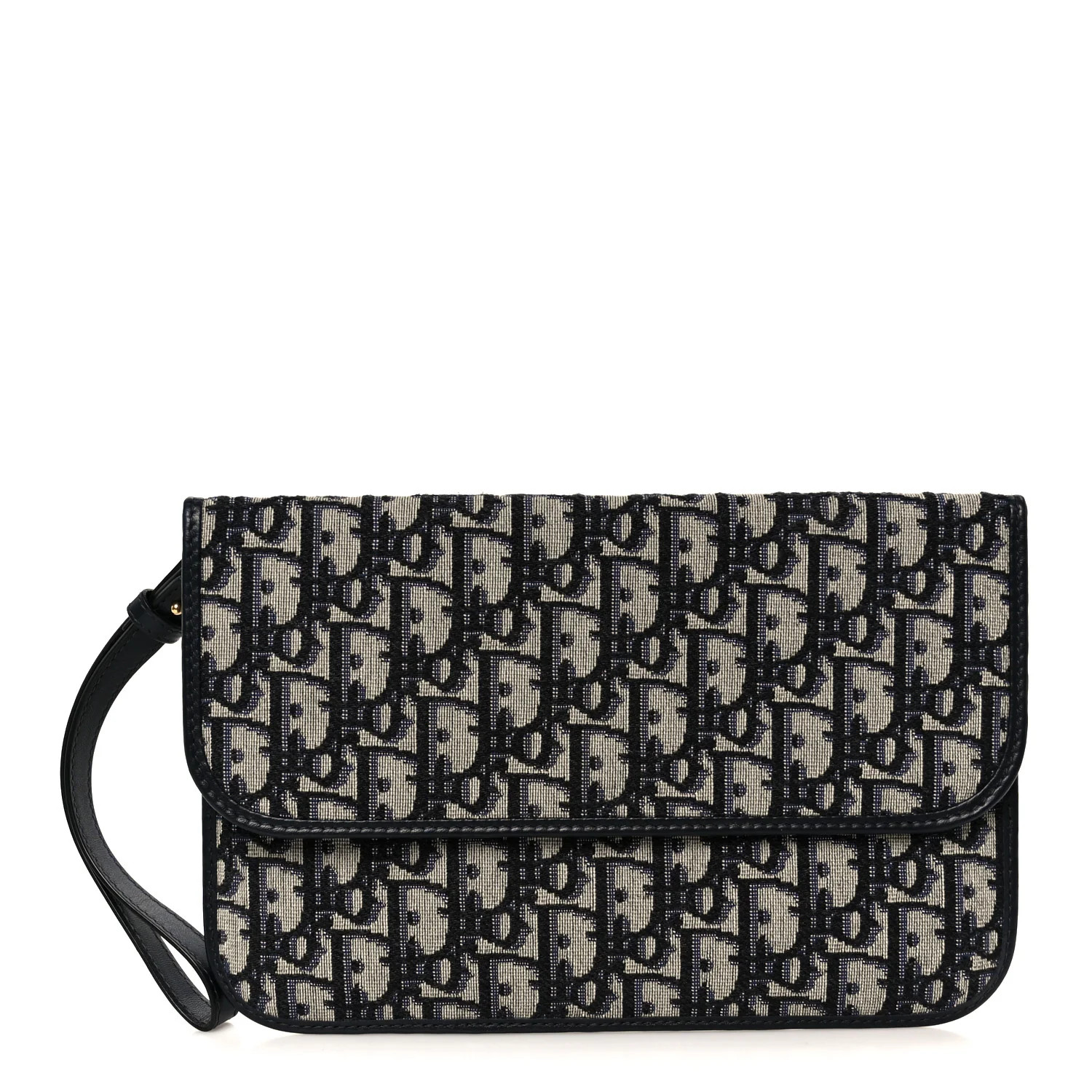 Oblique Flap Pouch Clutch Blue | FASHIONPHILE (US)