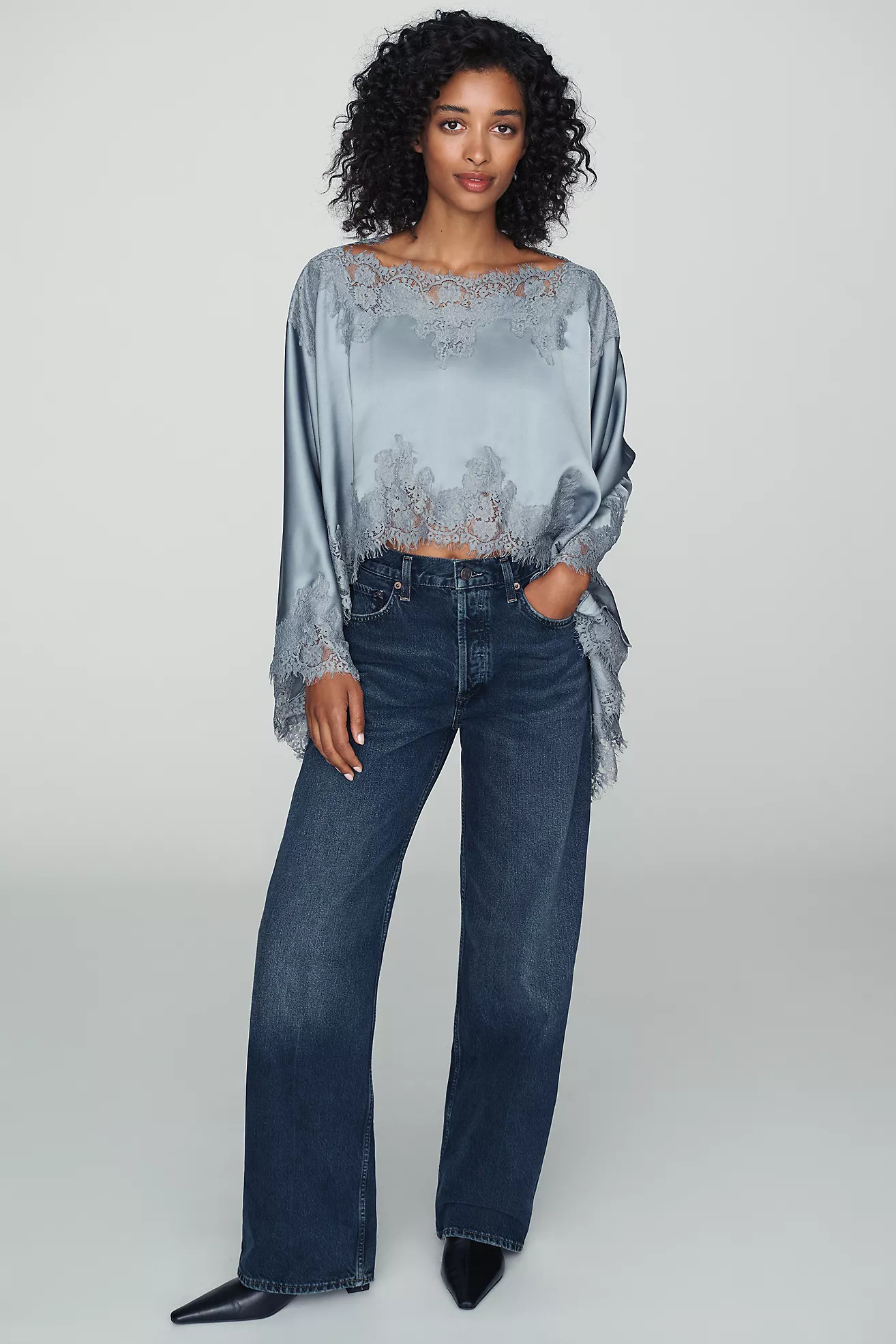 By Anthropologie Satin Lace Poncho | Anthropologie (US)