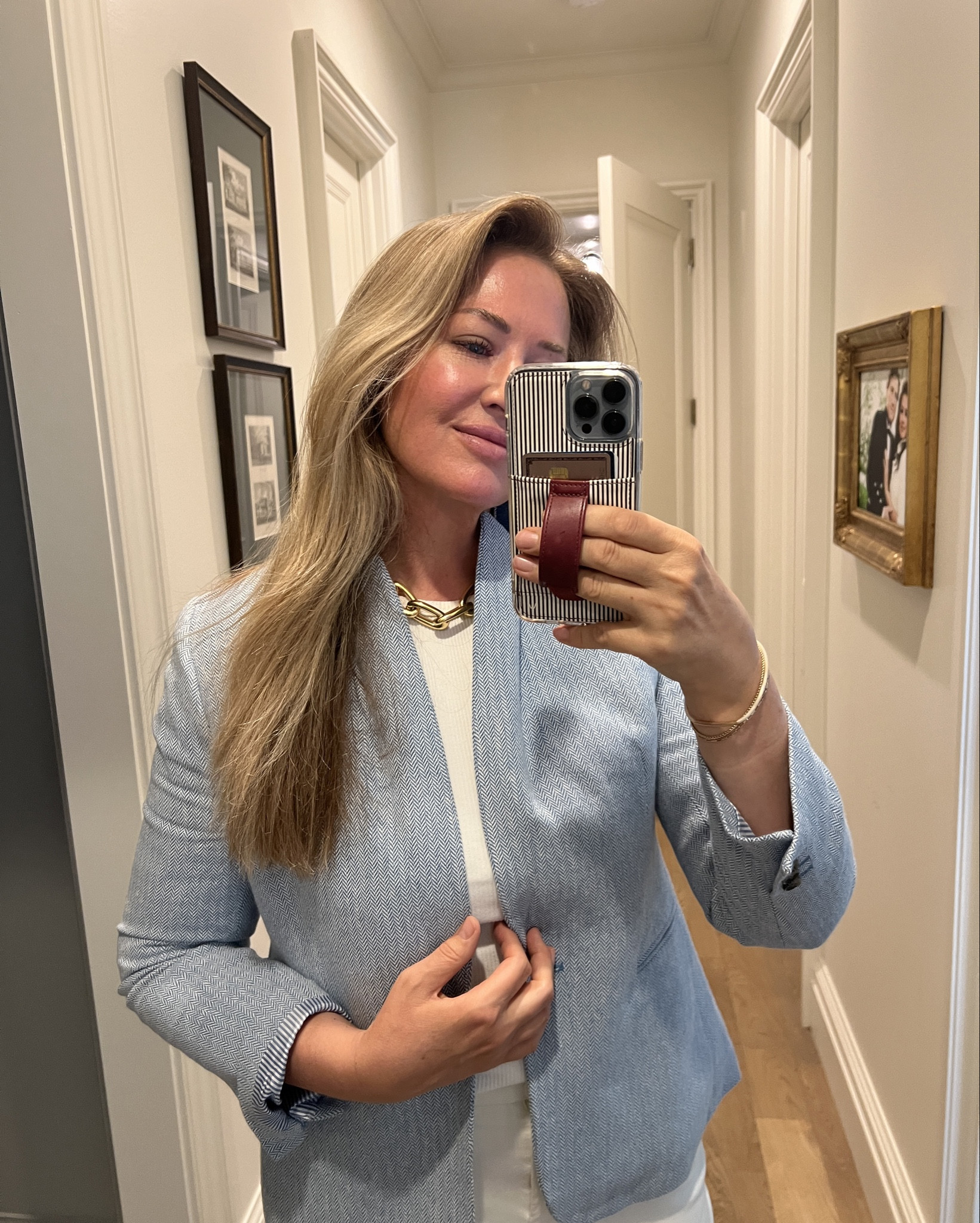 The summer Herringbone jacket I’m loving! So summery & the best blue color, keeps you warm in those AC cold buildings. 

#LTKStyleTip #LTKOver40 #LTKWorkwear