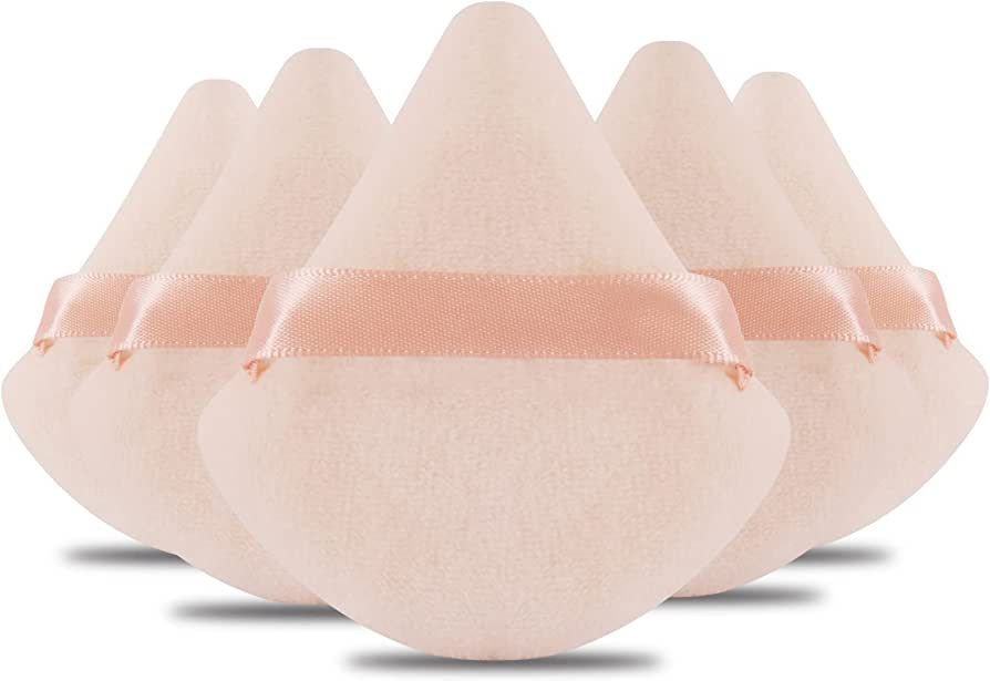 Powder Puff Daubigny 6 PCS Makeup Face Soft Triangle Puffs for Loose Mineral Body Velour Cosmetic... | Amazon (US)