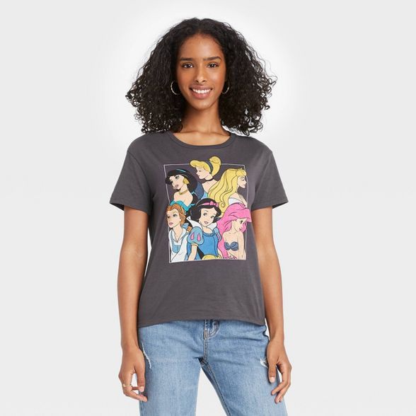 Women's Disney Princess Short Sleeve Graphic T-Shirt - Black | Target