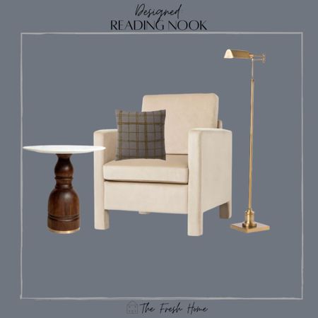 A perfect spot to cozy up! Love this accent table, velvet chair and brass floor lamp.
Home decor, accent table, arm chair

#LTKFind #LTKstyletip #LTKhome