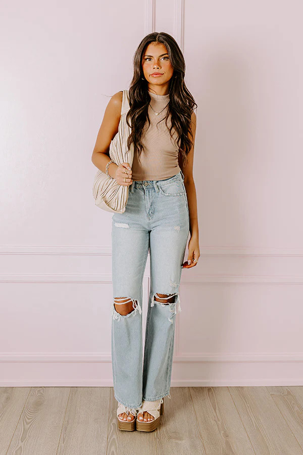 The Gilmore High Waist Distressed Flare | Impressions Online Boutique