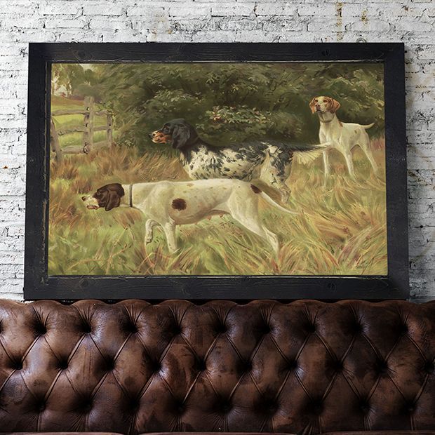RUSTIC FRAMED HUNTING DOG WALL ART | Antique Farm House