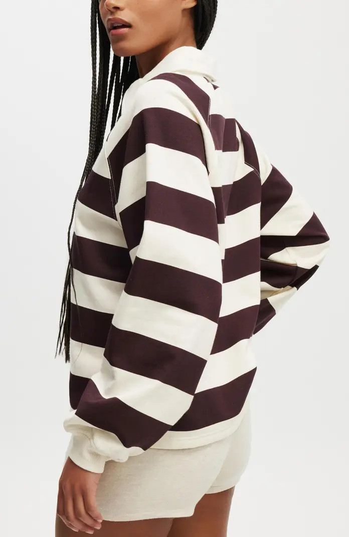 Oversized Collared Lounge Fleece Sweater | Nordstrom