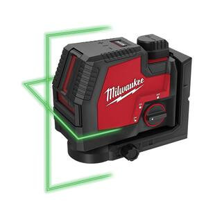 Milwaukee 100 ft. REDLITHIUM Lithium-Ion USB Green Rechargeable Cross Line Laser Level with Charg... | The Home Depot