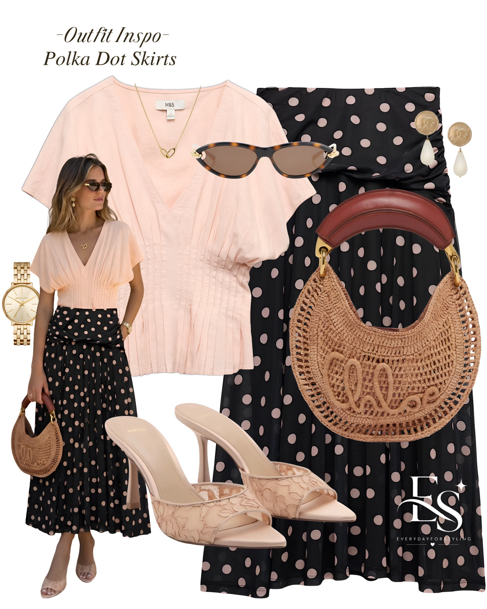 Soft pink and polka dots are a timeless summer pairing ✨

A soft blush knit paired with a flowing polka-dot skirt is the kind of outfit that always feels feminine, polished, and timeless. The delicate heels and woven handbag add just enough elegance while keeping the look effortless for summer days. 

Save this look for later✨

feminine summer fashion, blush pink outfit, elegant skirt outfit, chic summer style, timeless outfit inspiration, parisian fashion aesthetic, classy women style, luxury summer wardrobe, sophisticated outfit ideas, european fashion inspiration, polished feminine style, elevated everyday fashion, graceful summer dressing, modern classic outfit, romantic fashion aesthetic, expensive looking style, stylish summer outfits, luxury fashion inspiration, elegant wardrobe ideas, refined casual fashion, everydayforstyling


#LTKTravel #LTKSeasonal #LTKootd
