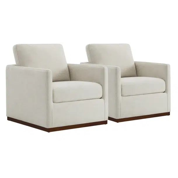 Benten Upholstered Swivel Armchair (Set of 2) | Wayfair North America