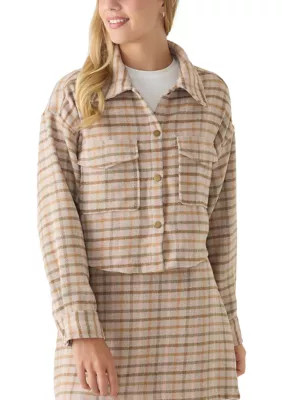 Women's Collared Button-Front CRopped Jacket | Belk
