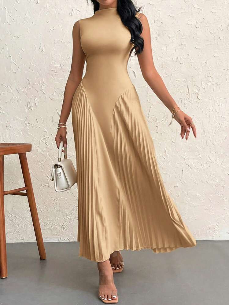 Firerie Women's Elegant Pleated Slim Fit A-Line Dress | SHEIN