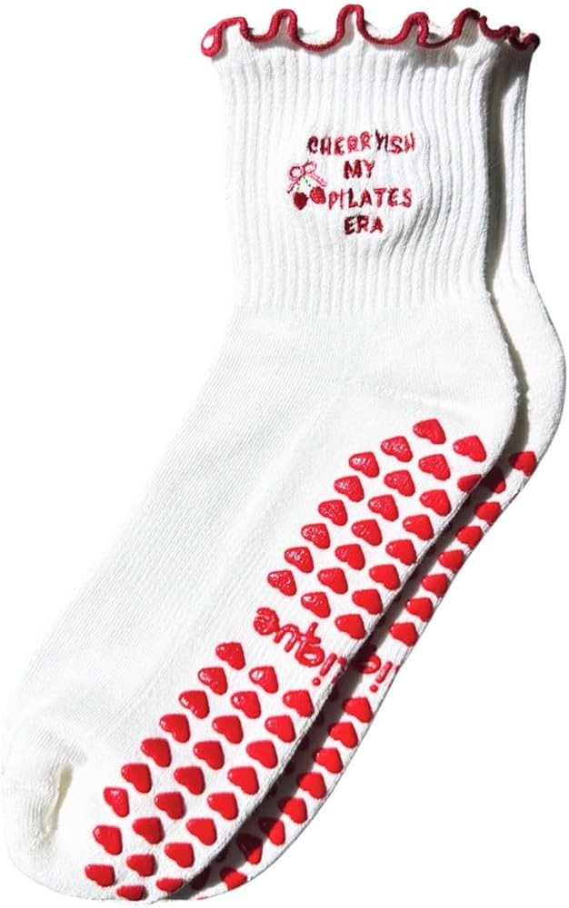 Pilates Socks with Grips for Women, Cute Grip Socks for Yoga, Barre, Reformer& Home workouts, Gre... | Amazon (US)