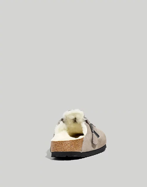 Birkenstock® Suede Boston Clogs in Shearling | Madewell