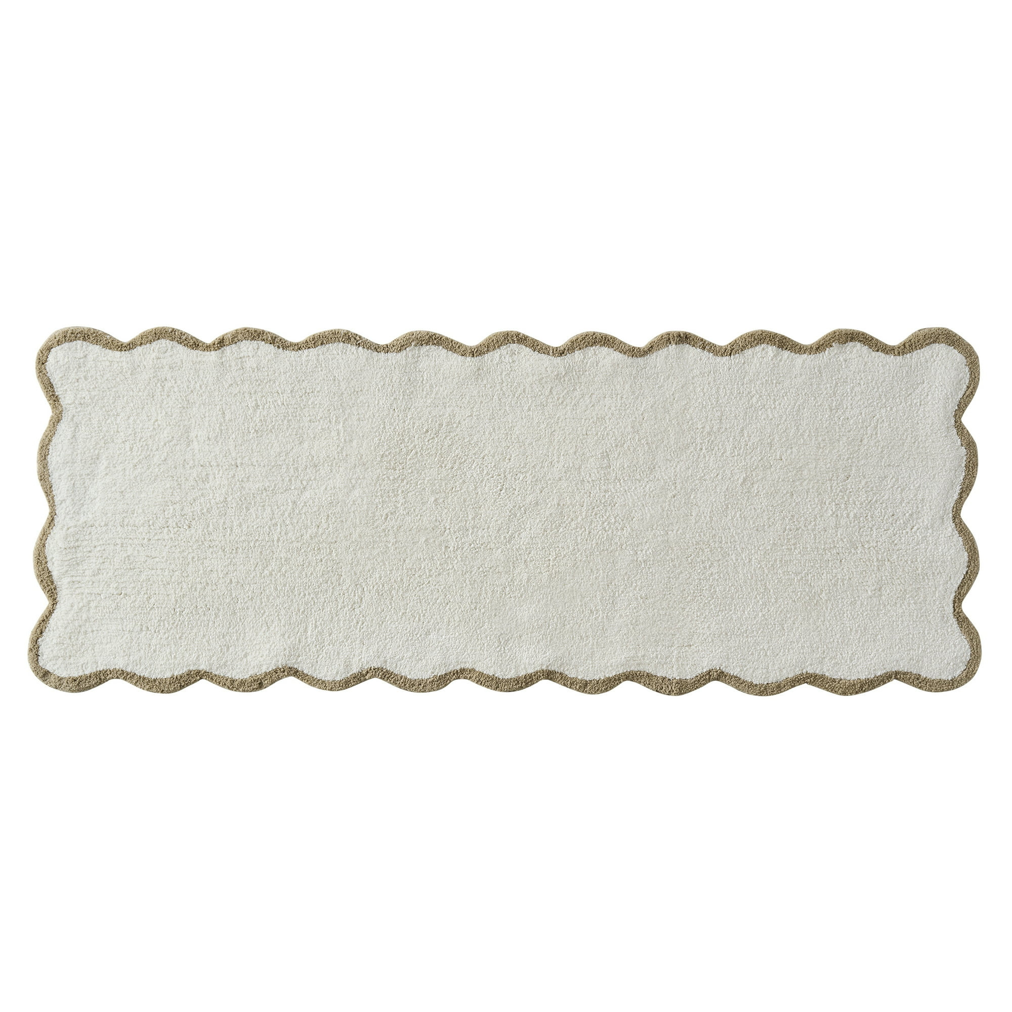 My Texas House Whitney Ivory Scallop Cotton Bath Rug Runner, 24" x 60" | Walmart (US)