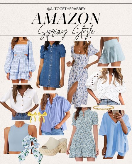 Spring Outfit Inspo: Blue and White Edition 🤍 All under $100 from Amazon! 

#LTKSeasonal #LTKstyletip #LTKfindsunder50