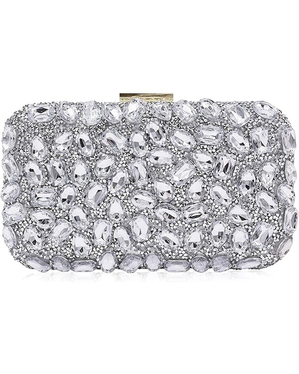 Milisente Clutch Purses For Women Crystal Clutches Evening Bags Gemstone Clutch Purse For Wedding... | Amazon (US)