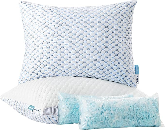 Bedsure Extra Firm Pillows for Side Sleeper, Shredded Memory Foam Pillows with Washable Rayon Der... | Amazon (US)