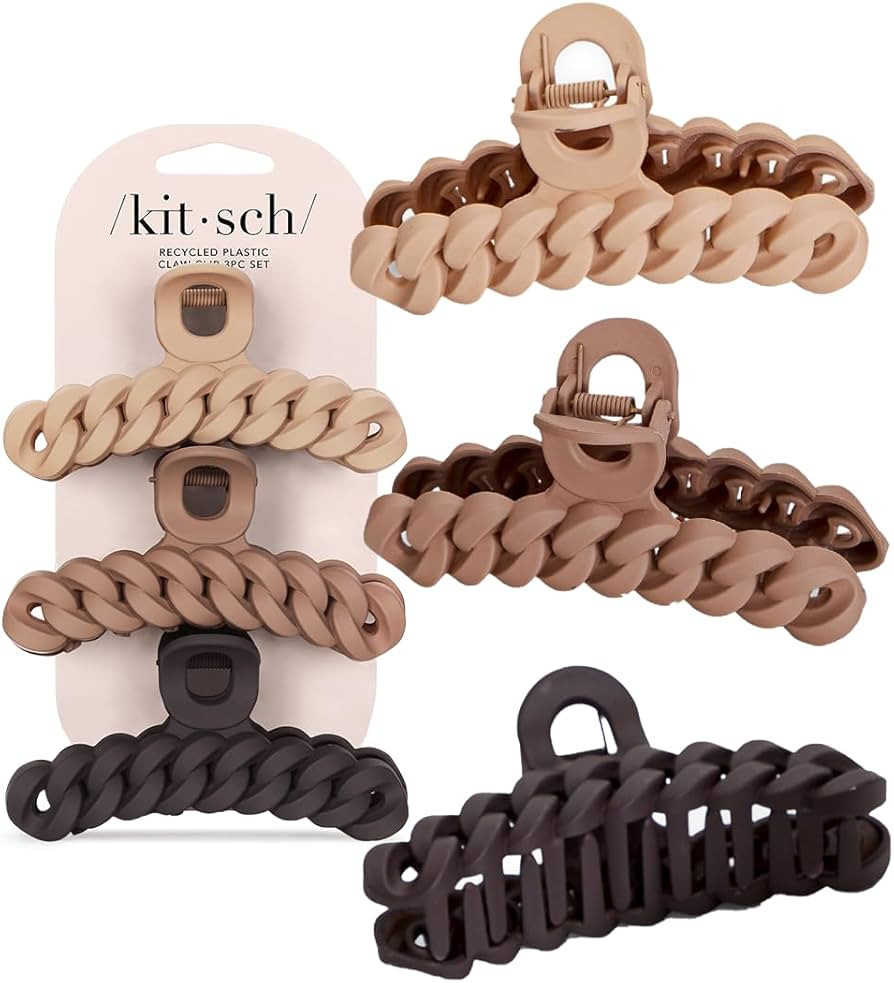 Kitsch Recycled Plastic Large Claw Clip, Big Chain Hair Clips for Women, Big Claw Clips for Thick... | Amazon (US)