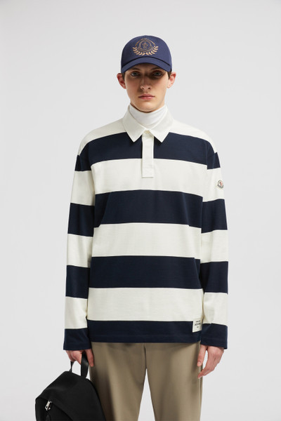 Striped Long Sleeve Cotton Polo Shirt | Moncler