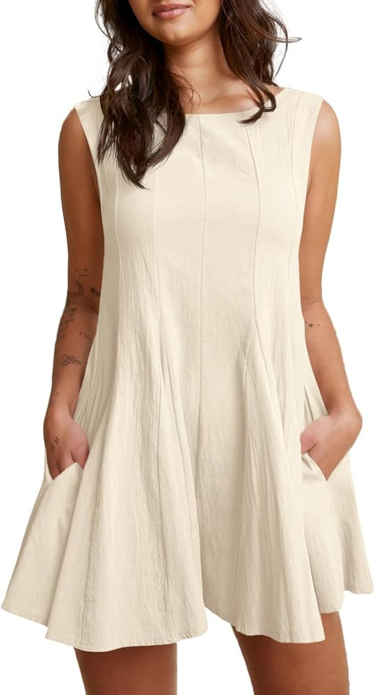 Cicy Bell Womens Summer Backless Rompers Dresses Babydoll Sleeveless Flowy Short Jumpsuit Casual ... | Amazon (US)