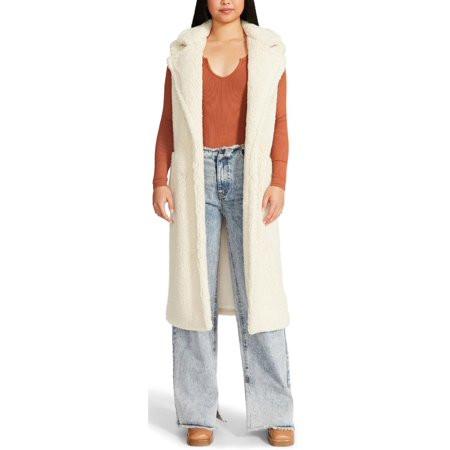 Steve Madden Womens Faux Fur Duster Vest Ivory S | Walmart (US)