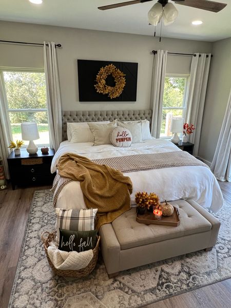 Adding Fall decor to the bedroom makes it extra cozy!! 
Pumpkins blankets pillows Fall inspiration 

#LTKSale #LTKhome #LTKSeasonal