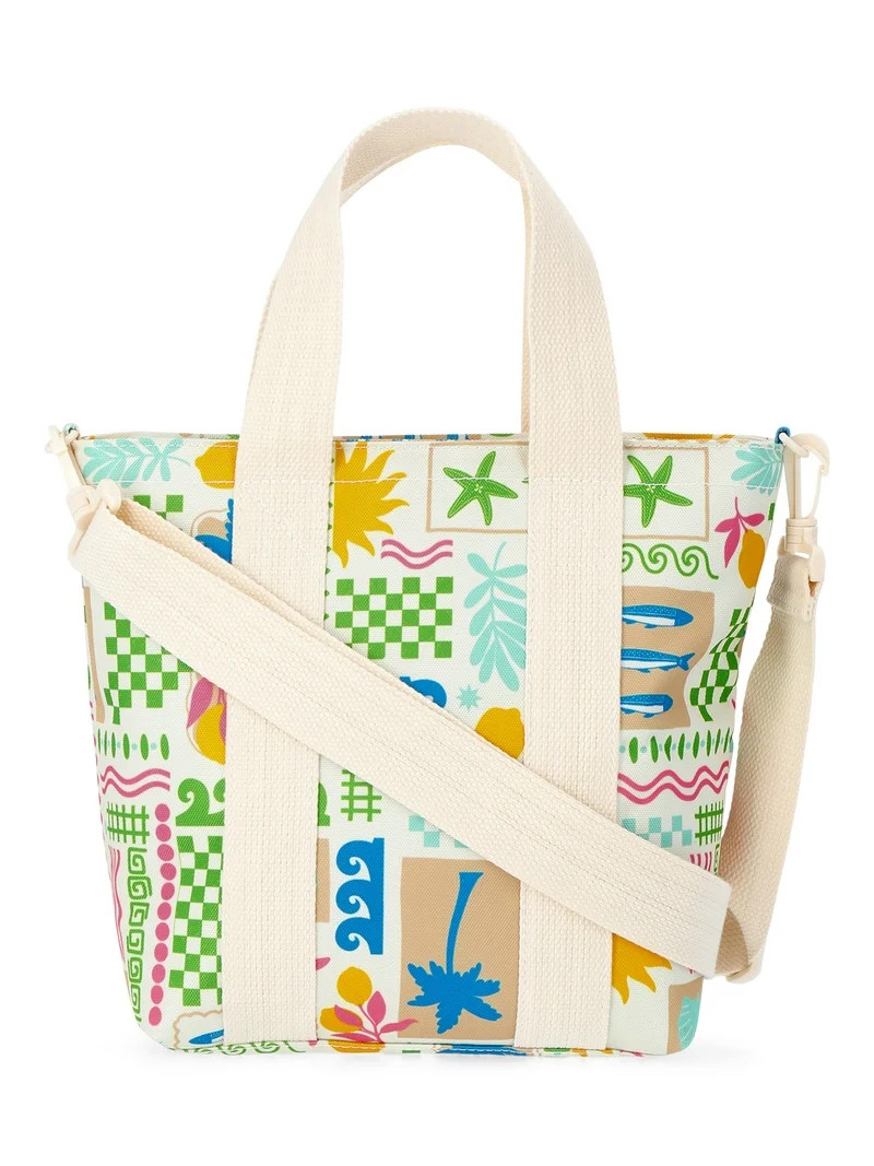 No Boundaries Women's Beach Insulated Mini Tote Bag, Multi Coastal | Walmart (US)