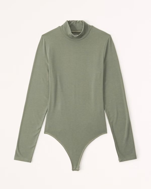 Women's Long-Sleeve Cozy Mockneck Bodysuit | Women's Tops | Abercrombie.com | Abercrombie & Fitch (UK)