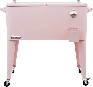 Permasteel 80-Qt Classic Outdoor Patio Cooler for Outside | Outdoor Beverage Cooler Bar Cart, Rol... | Amazon (US)