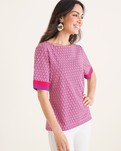 Geometric Colorblock-Trim Top | Chico's