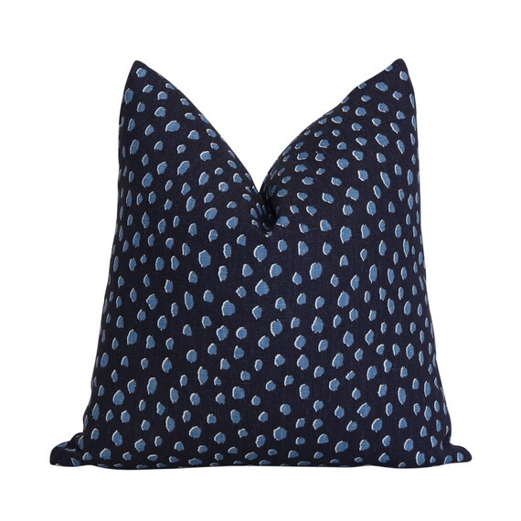 Kate Spade Pardo Fauna Navy Pillow Cover With Zipper Square | Etsy | Etsy (US)