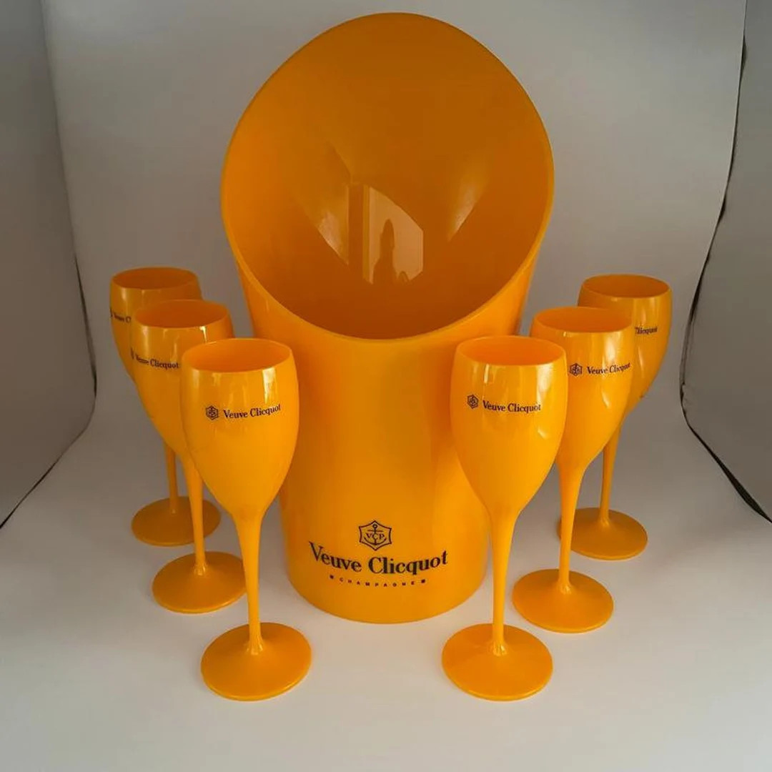 Veuve Orange Acrylic Champagne Flutes With or Without Ice - Etsy | Etsy (US)