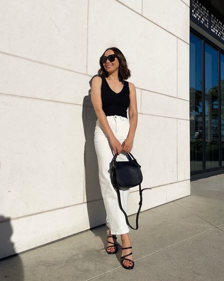 Spring outfit styling white wide leg jeans 🤍

Tank - old, linked to a similar style in-stock at Nordstrom 
Wide leg crop jeans - linked to this years style 
Block sandals - old, linked to similar style 

#LTKstyletip #LTKSeasonal