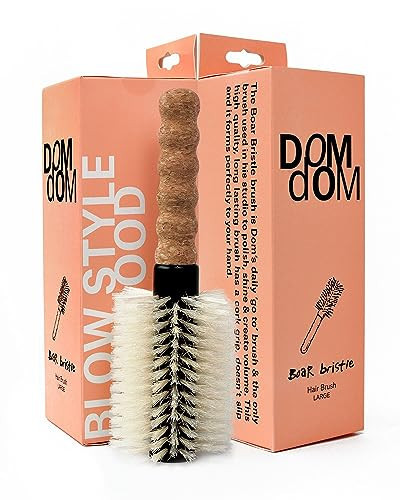 Nylon Boar Bristle Hair Brush, Round Brush for Blow Drying, Large 2.5" Barrel Blowout Brush, Anti Static Hairbrush, Cork Comfort Grip Handle, Detangling Plastic/Natural Bristle Hair Styling Tool | Amazon (US)