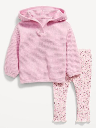 Pullover Thermal-Knit Hoodie and Leggings Set for Baby | Old Navy (US)