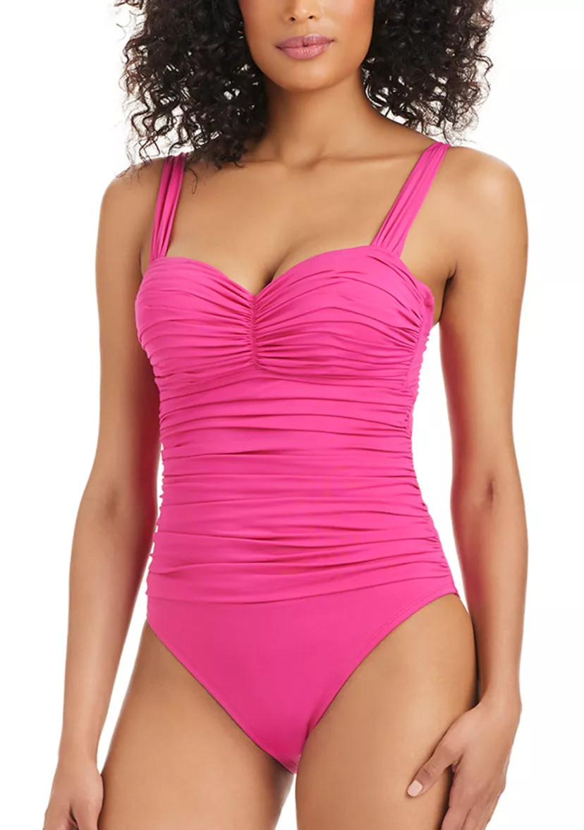 Kore Shirred Bandeau Mio Swimsuit | Belk