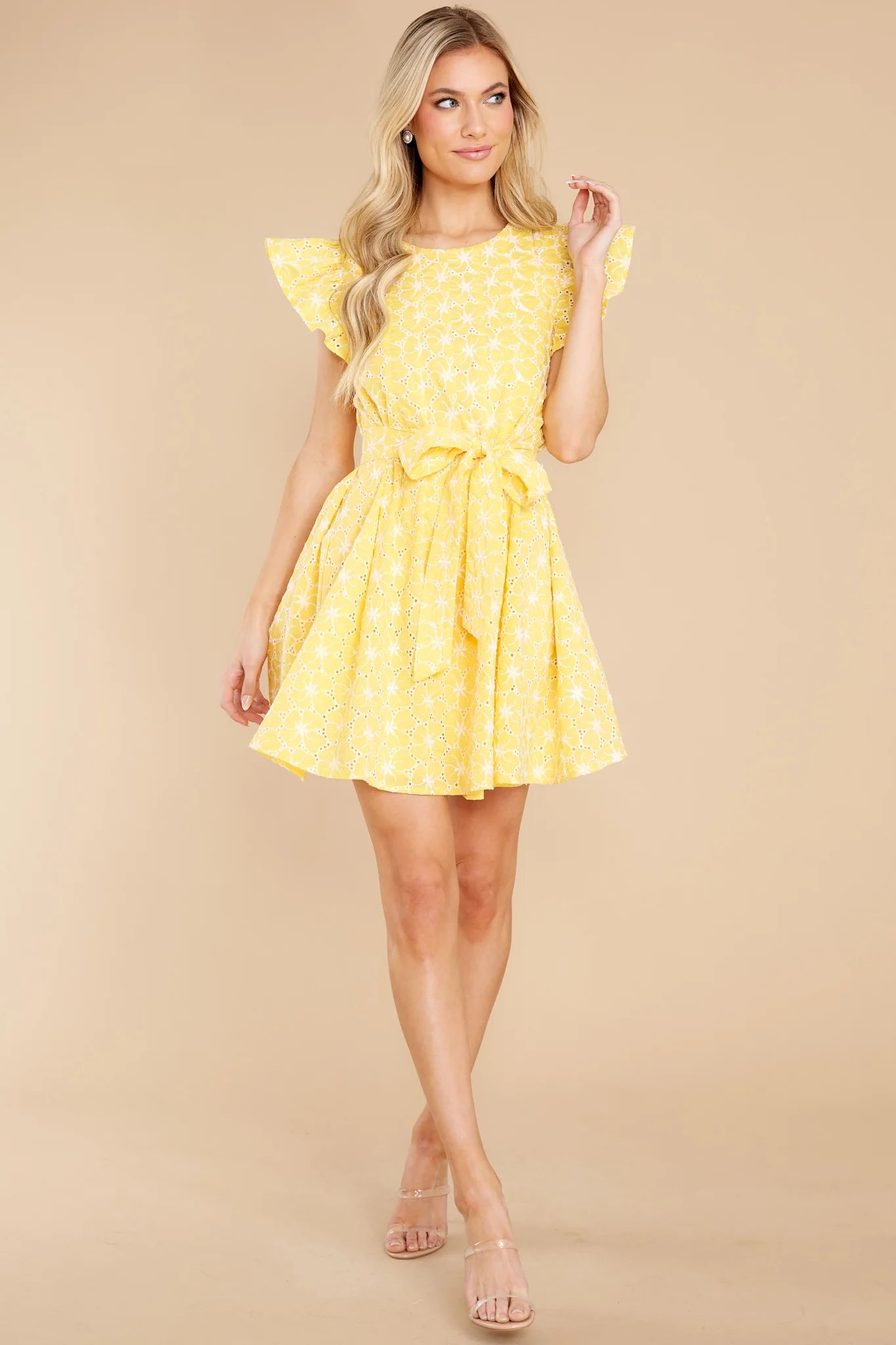 Perfect Stranger Yellow Floral Dress | Red Dress 