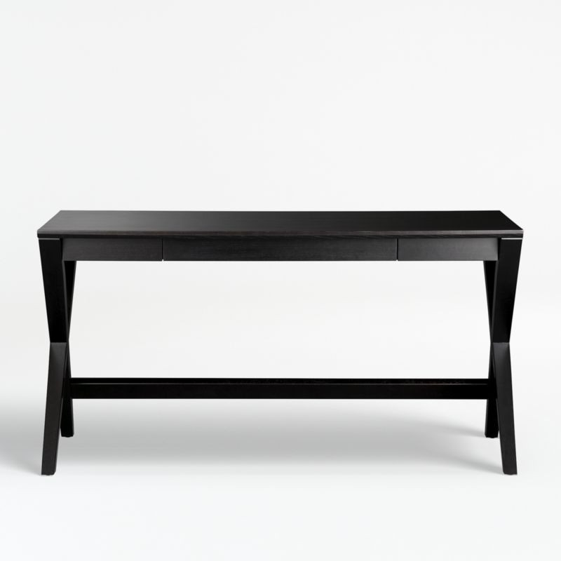 Spotlight Ebony X-Leg Desk 58" + Reviews | Crate and Barrel | Crate & Barrel