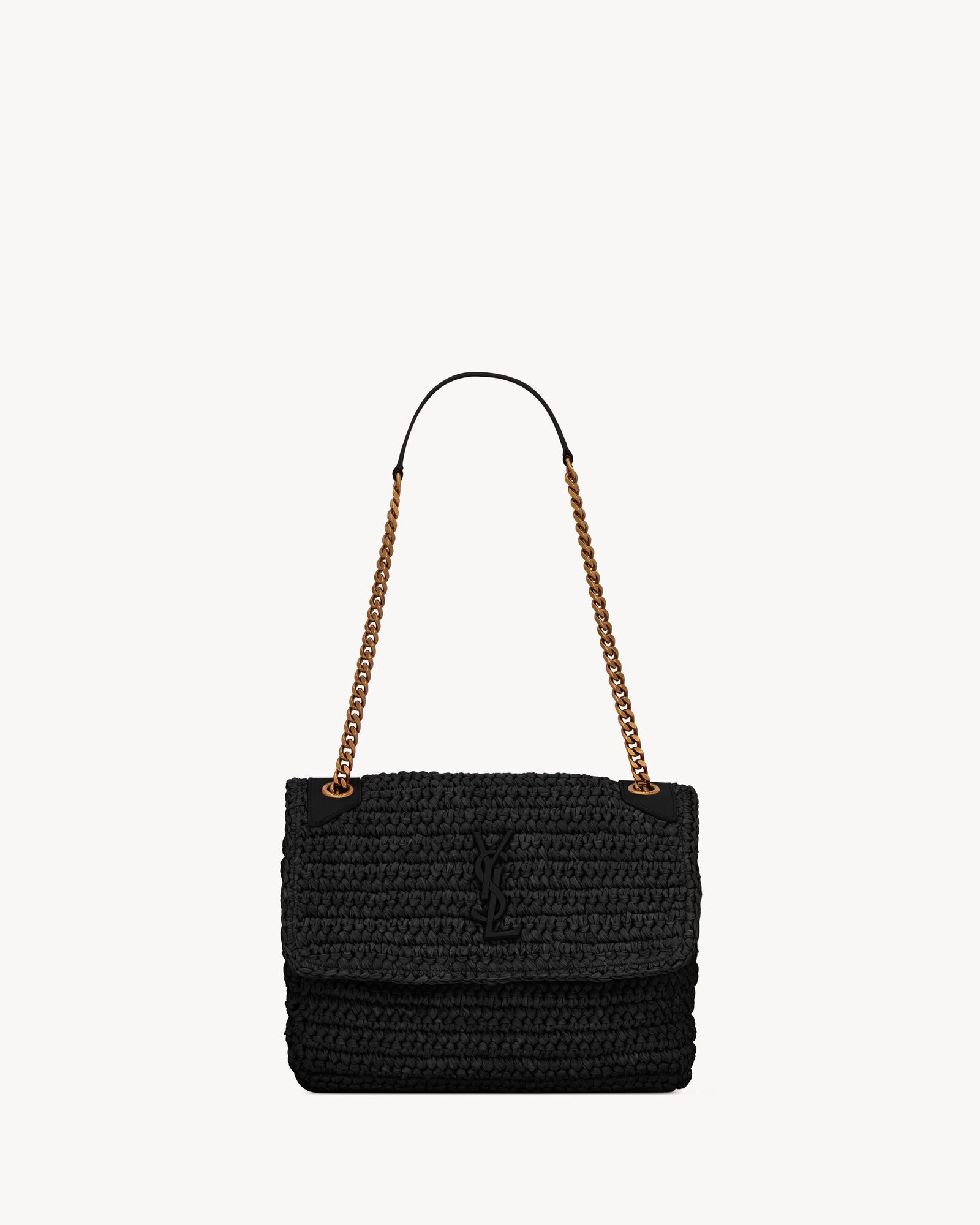 NIKI medium CHAIN BAG in raffia and leather | Saint Laurent Inc. (Global)