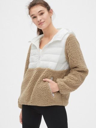 Mix-Fabric Sherpa Half-Zip Hoodie | Gap (US)