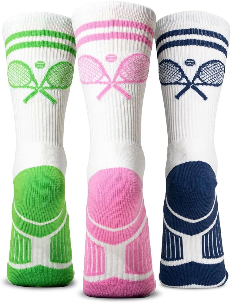 ChalkTalkSPORTS Tennis Performance Crew Socks - Crossed Racquets - Youth & Adult - Multiple Color... | Amazon (US)